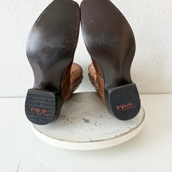 Rod Patrick Mens Cowboy Boots 10.5B Brown Calf Western Leather Soles Blunt Toe - Picture 10 of 14